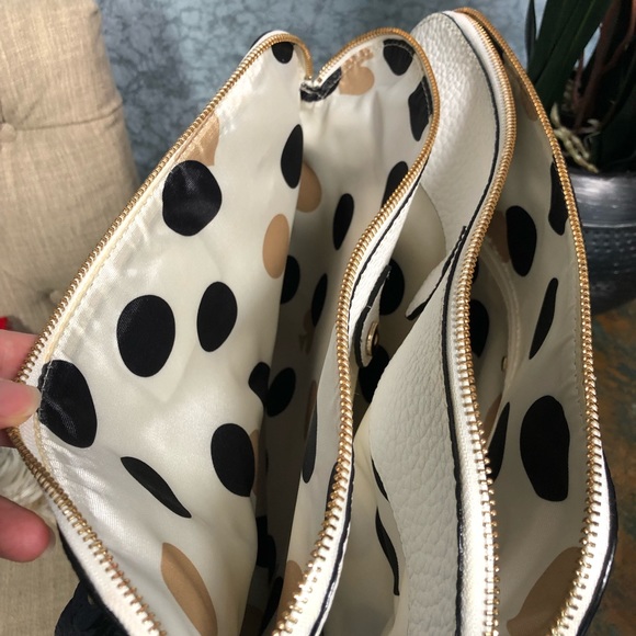 💕SOLD💕Kate Spade ♠️ two tone leather satchel Handbag - Picture 8 of 8